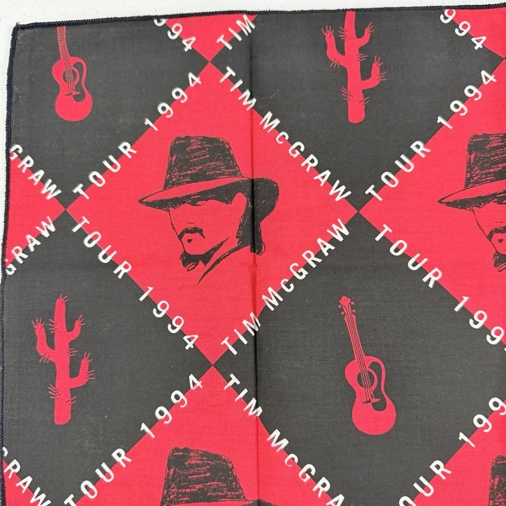 Vintage Tim McGraw 1994 Tour Country Music Bandana Scarf Handkerchief 21